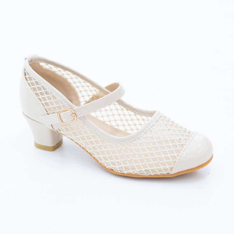 Tilda girls meshed diamante embellished dress pump