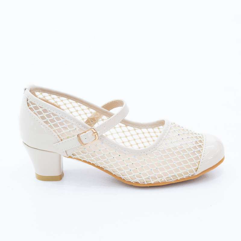 Tilda girls meshed diamante embellished dress pump