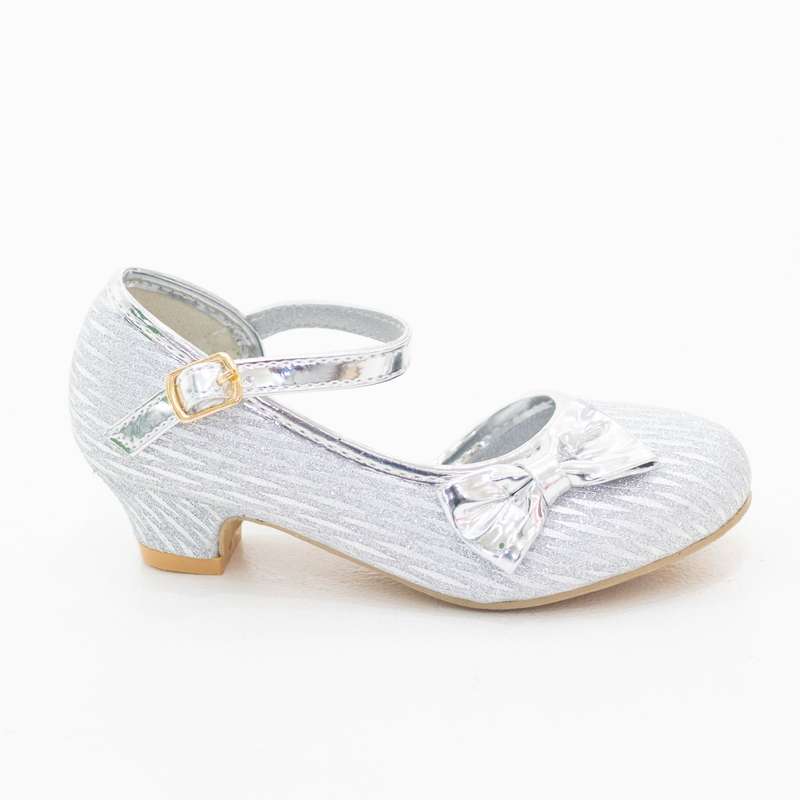 Pia infant girls open waist dress shoe with a side bow