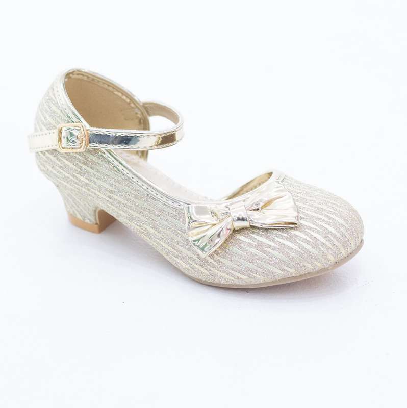 Pia infant girls open waist dress shoe with a side bow