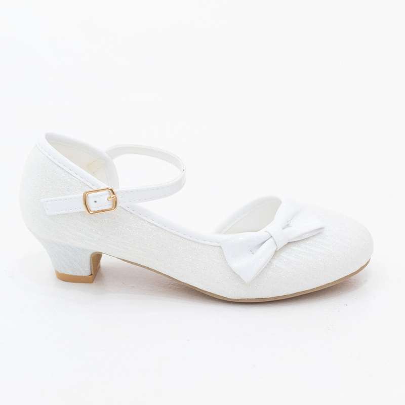 Pia girls open waist dress shoe with a side bow