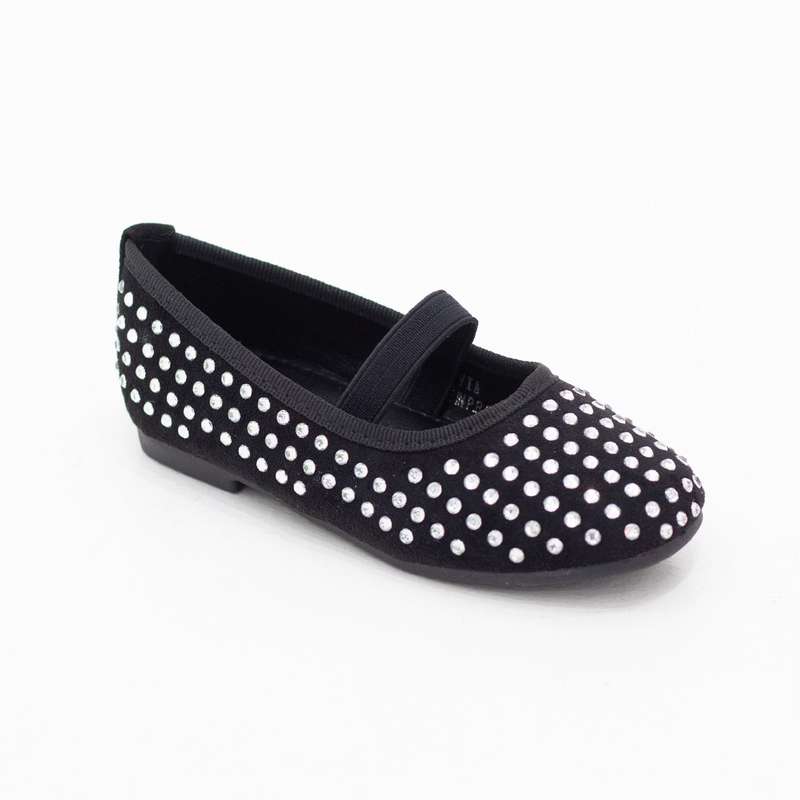 Savia infant girls crystal decor pump  with a knot tie bow