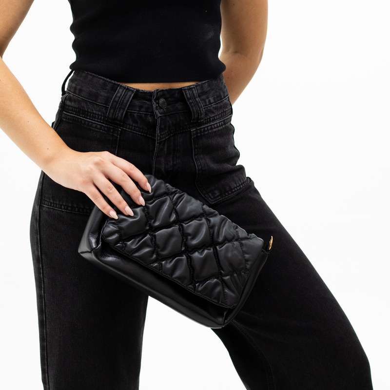 Monisha quilted cross-body mini  clutch-bag black