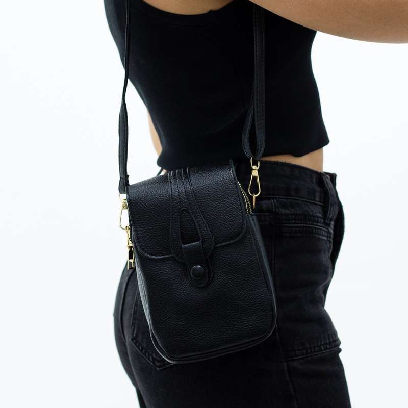Dena saddled mini side bag black