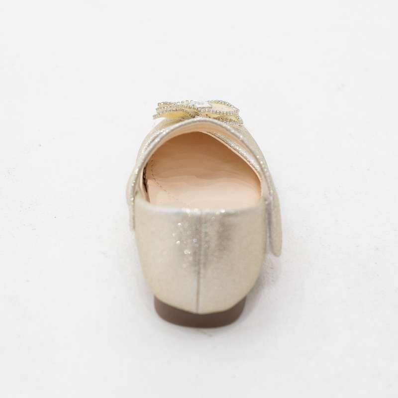 Moa baby girls shimmer flower detailed dress pump