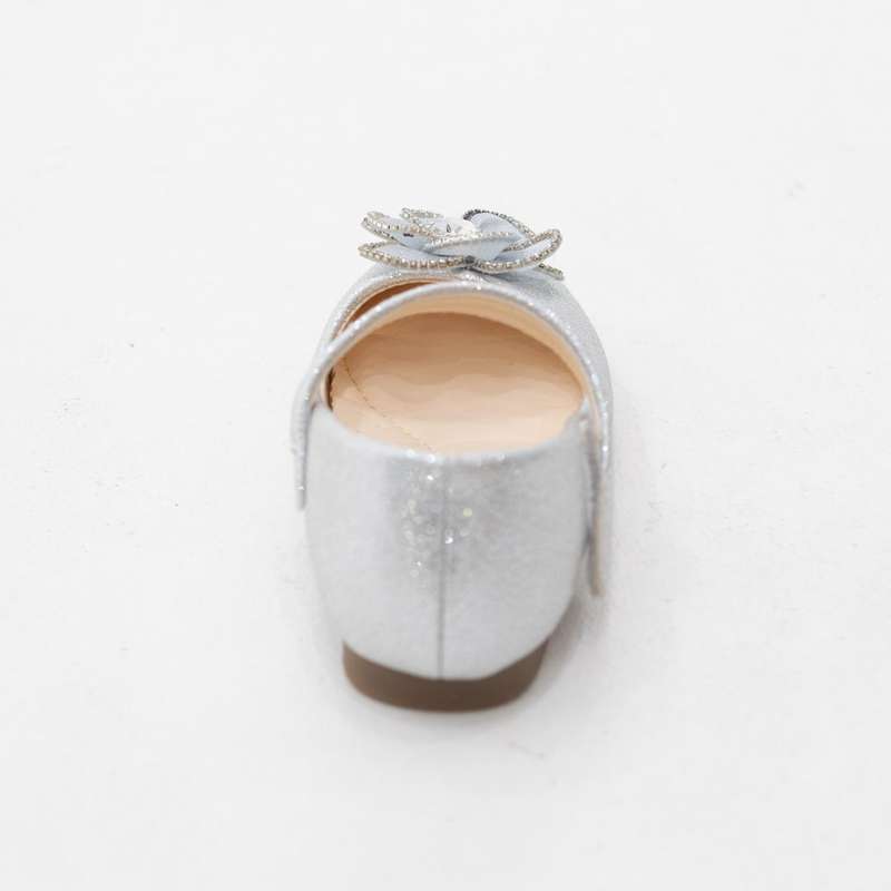 Moa baby girls shimmer flower detailed dress pump
