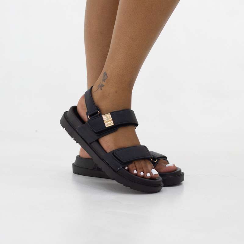 Tuney velcro one band sandal on thick sole