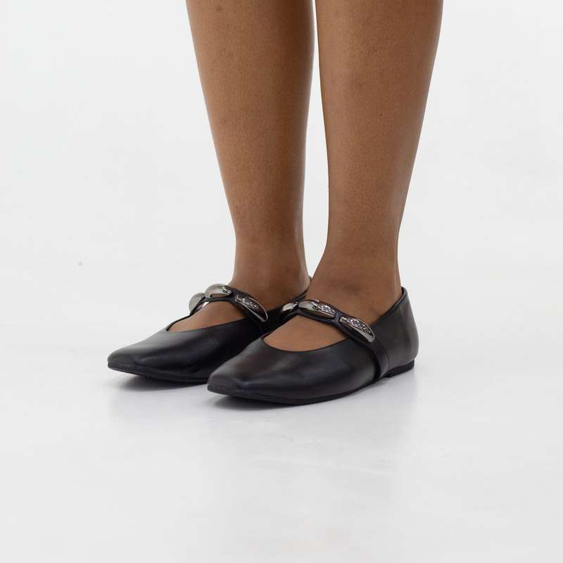 Kumo flat ballarina with gold trims pump shoe