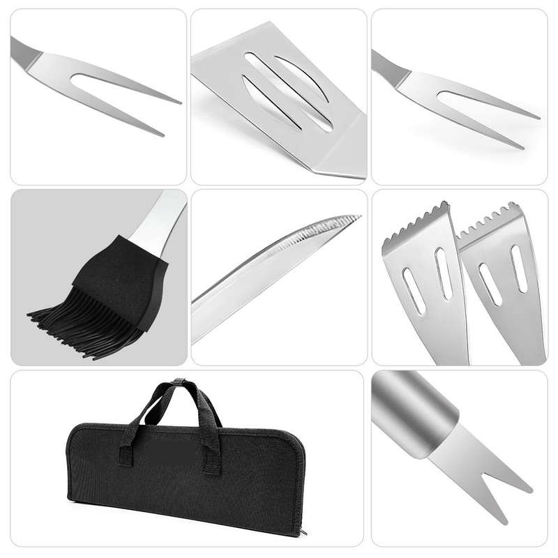 20 Piece Braai Utensil Set Stainless Steel Grill Accessories BBQ Tool