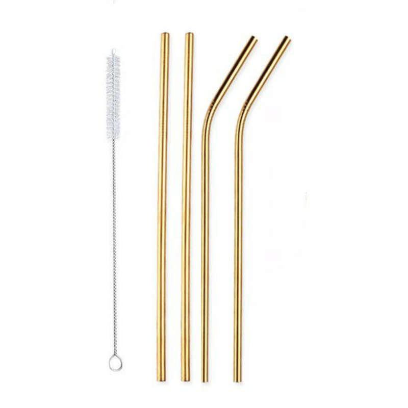 Stainless Steel Straws - 4 Piece