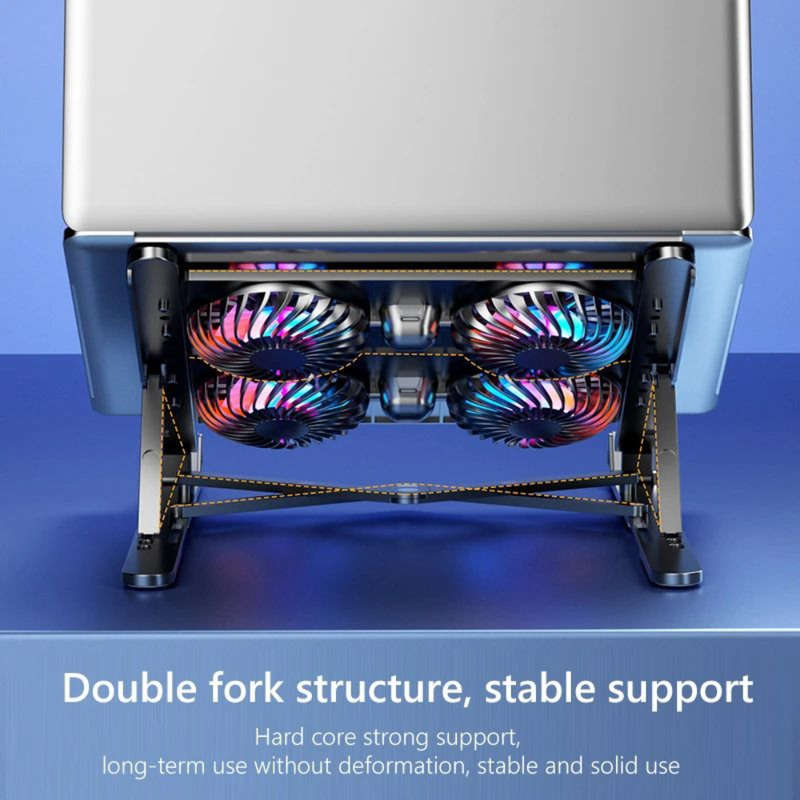 Gaming Cooler Laptop Stand Foldable Laptop Cooling Pad with Cooling Fans