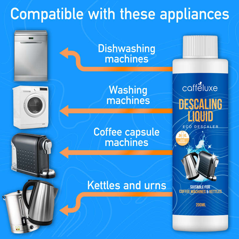 Caffeluxe Kettle & Coffee Machine Descaling Liquid | Eco Descaler 200ml