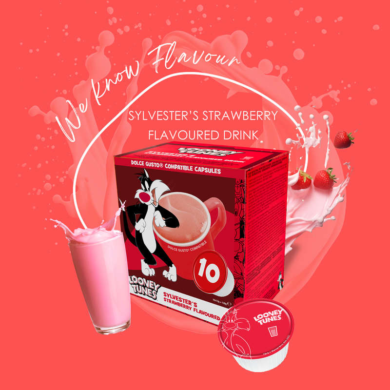 Looney Tunes Strawberry Flavoured Dolce Gusto Compatible Drink | 10 Capsules