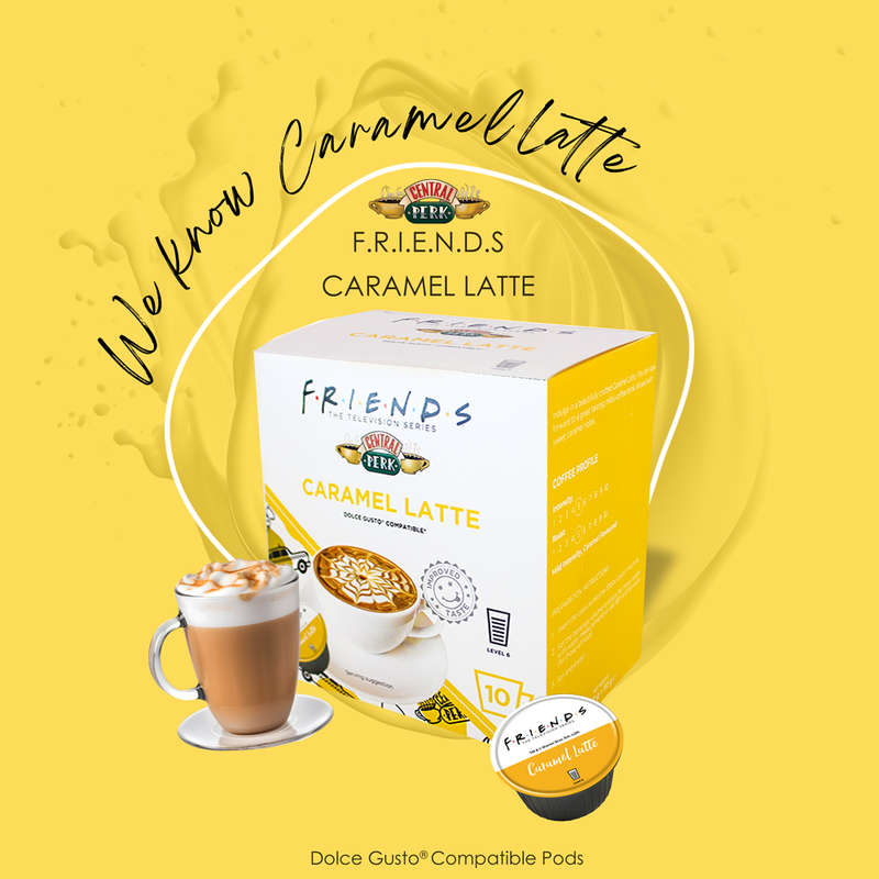 F.R.I.E.N.D.S Caramel Latte | 10 Capsules | Single Serve | Dolce Gusto Compatible | Central Perk
