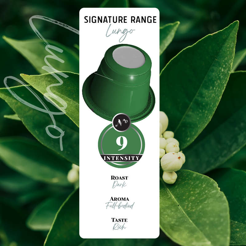Cafféluxe Signature Lungo Dark Roast | 10 Coffee Capsules | Nespresso® Compatible