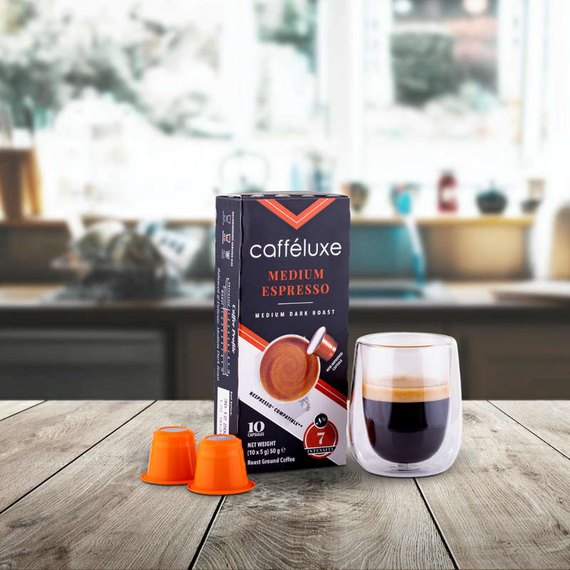 Cafféluxe Signature Medium Roast | 10 Coffee Capsules | Nespresso® Compatible