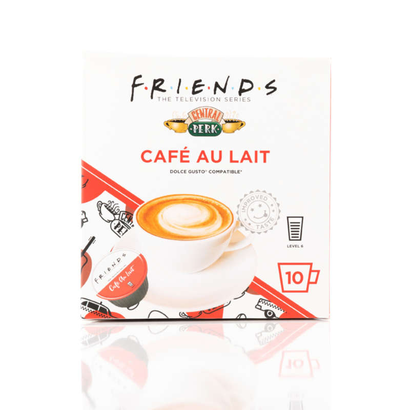 F.R.I.E.N.D.S Cafe Au Lait | 10 Capsules | Single Serve | Dolce Gusto Compatible | Central Perk
