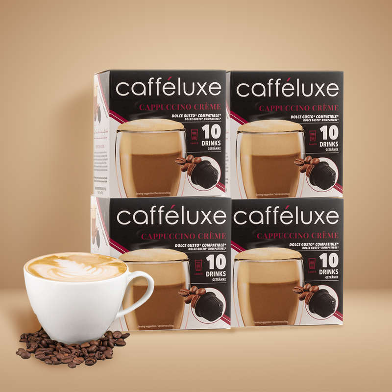 Caffluxe Cappuccino Crme | 40 Capsules l Single Serve | Dolce Gusto Compatible Coffee Pods