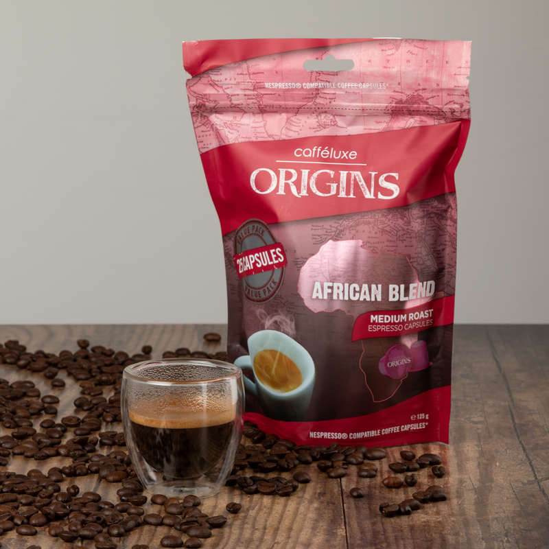 Caffluxe Origins African Blend | 25 Coffee Capsules | Nespresso Compatible
