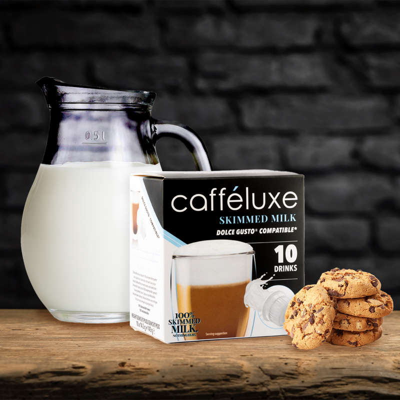 Cafféluxe Skimmed Milk | 10 Capsules | Single Serve | Dolce Gusto® Compatible