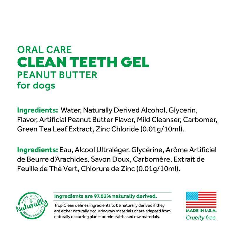 TropiClean Fresh Breath Oral Care Clean Teeth Peanut Butter Gel 59ml