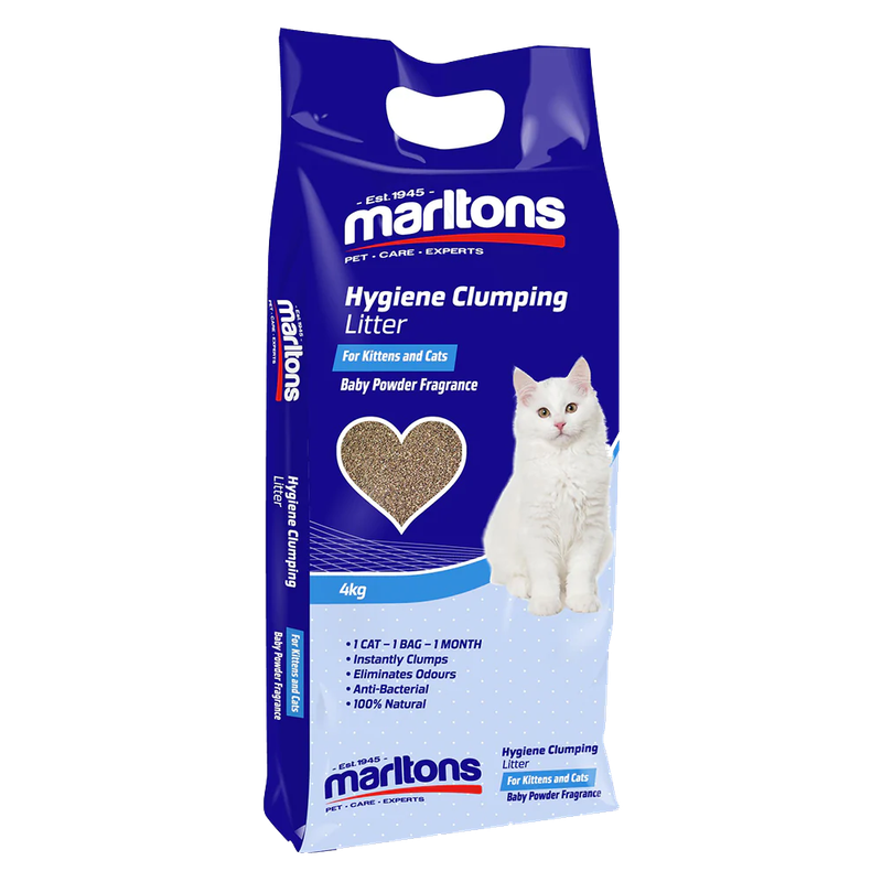 Marltons Hygiene Clumping Litter Baby Powder Fragrance (4 x 4kg)
