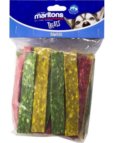 Marltons 10 Munchy Chew Flat Strips  - 20 x 125 mm (6 Packets)