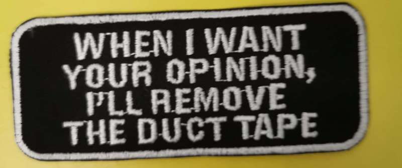 Duck tape Embroidered Iron on Patch