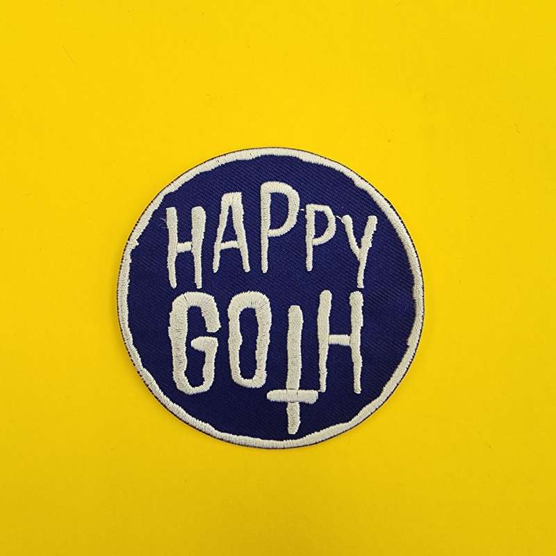 Happy Goth Iron on Patch
