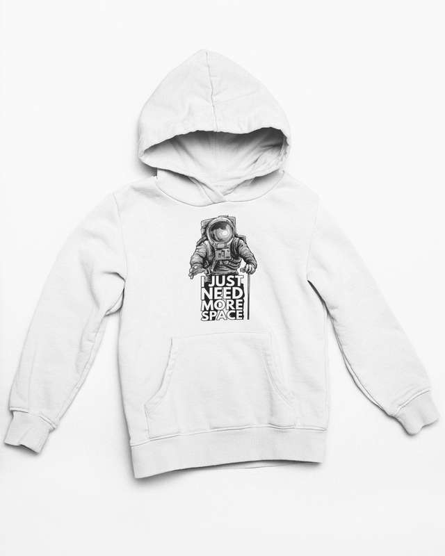 I need more space White Hoodie