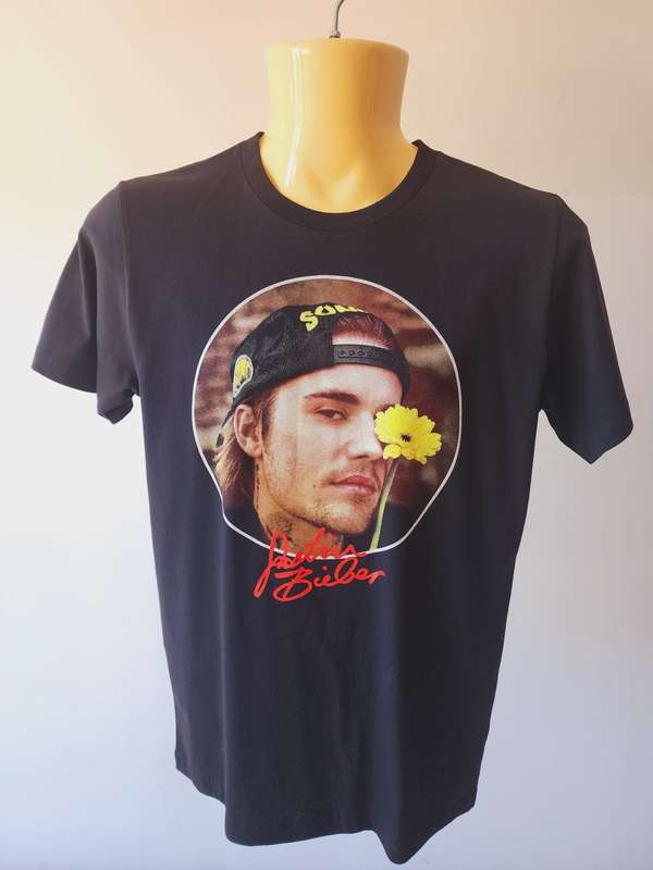 Justin Bieber Double Sided Black T-shirt