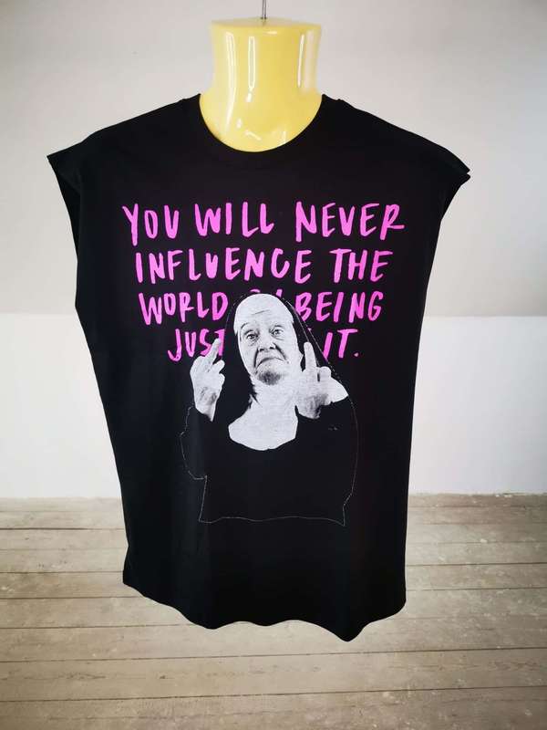 Nun Cut-Off Black Tee