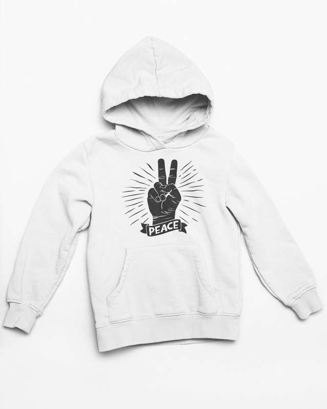 Peace White Hoodie