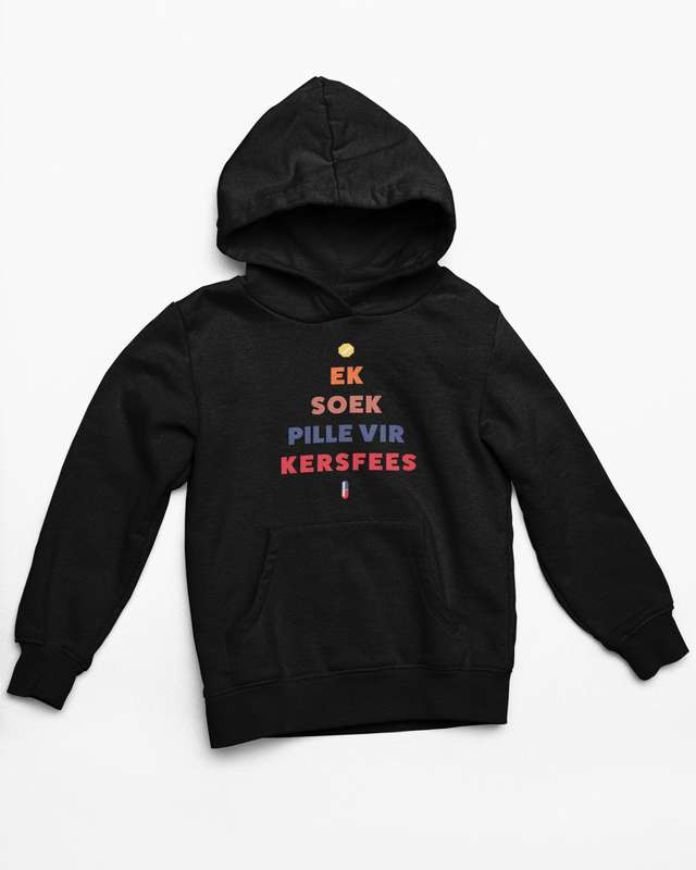 Pille vir Kersfees Black Hoodie