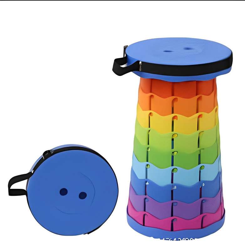 Portable Rainbow Folding Stool (Blue)