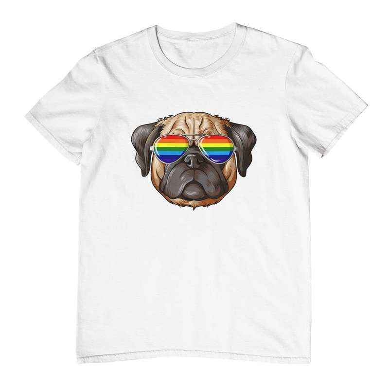 Rainbow Dog White T-Shirt