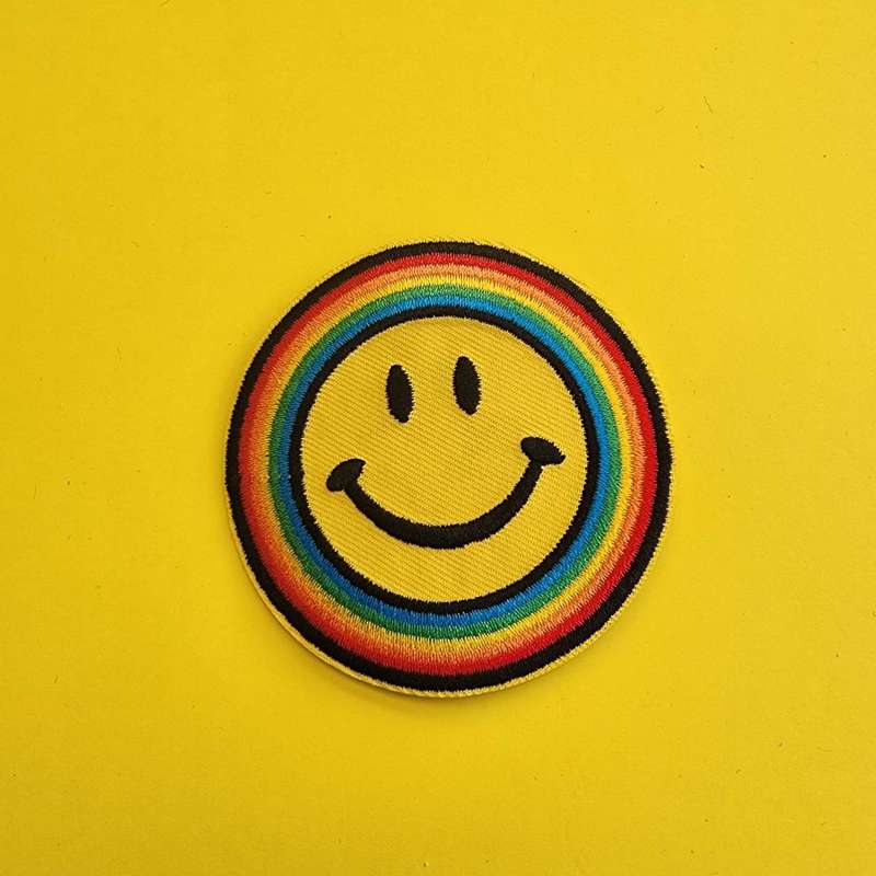 Rainbow Smiley Iron on Patch