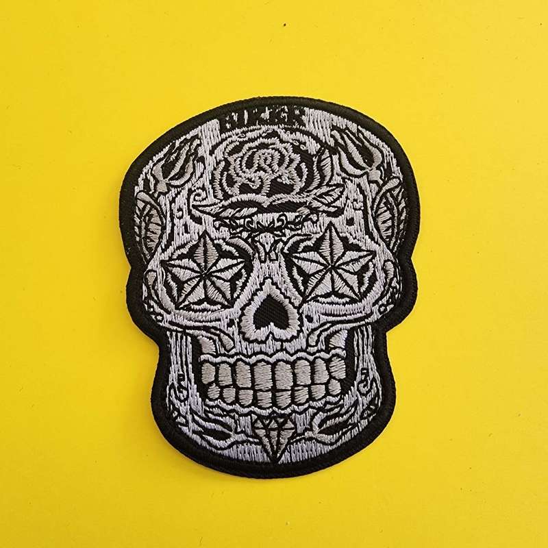 Skull Black Iron on Patch