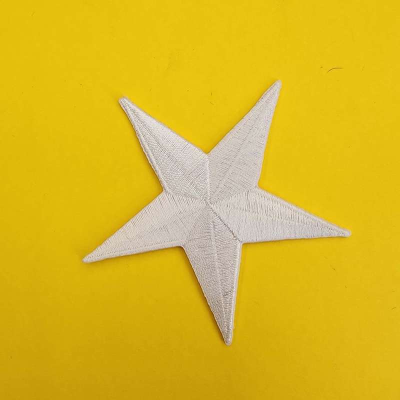 Star White Iron on Patch