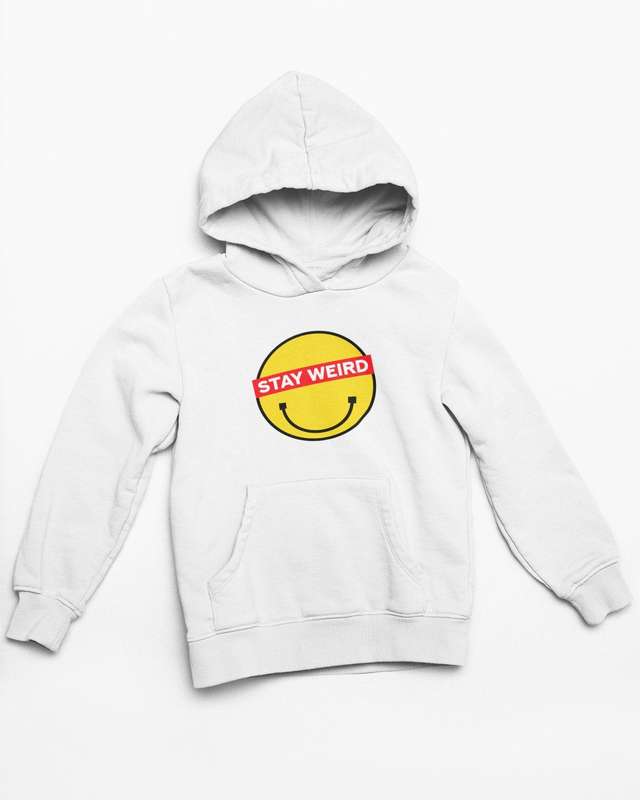 Stay Weird White Hoodie