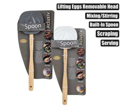Products Xclusive Silicone Kitchen Spoon Non-Stick Egg Lifter Removable Head Heat Resistant Mixin...
