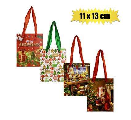 4 Pack Christmas Stationery Gift Bags Small 11x13cm