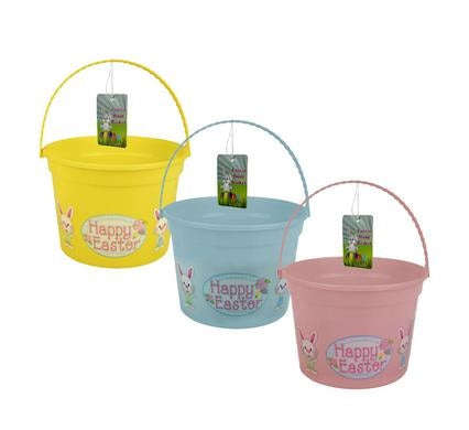 Plastic Kids Easter Hunt Basket With Handles [3 Piece] Party Basket Set Pack