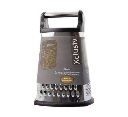 Xclusiv Box Grater, 4-Sided Stainless Steel
