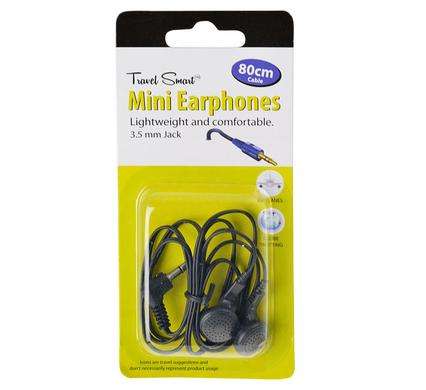 Small Travel Mini Earphones Lightweight, 3.5mm Jack and 80cm Long Cable