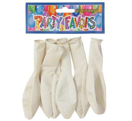 White Helium Balloons 6pc
