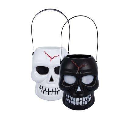 Halloween Skull Baskets Party Favors for Halloween Party, Table Decorations, Trick or Treating, H...