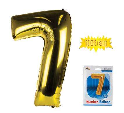 Gold Foil Balloon Helium - Birthday Party Decoration, Anniversary Numbers 0 to 9 - 106 cm