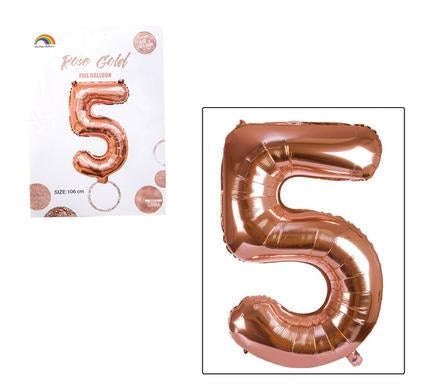 Rose Gold Foil Balloon Helium - Birthday Party Decoration, Anniversary Numbers 0 to 9 ... - Number 4