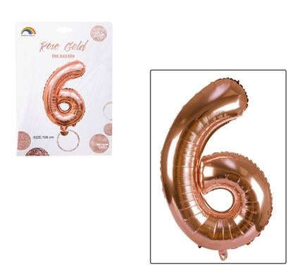 Rose Gold Foil Balloon Helium - Birthday Party Decoration, Anniversary Numbers 0 to 9 ... - Number 4
